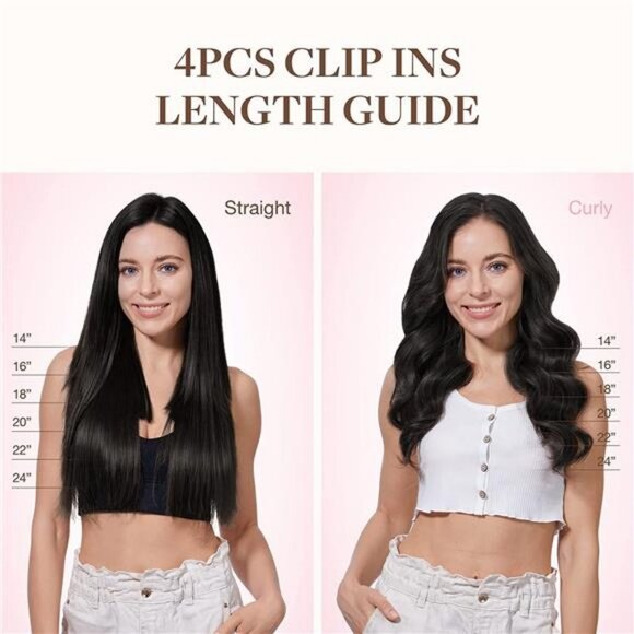 60g 4pcs Natural Silky Straight Hair Extension, Natural Black #1B 14" for Women - Picture 5 of 7